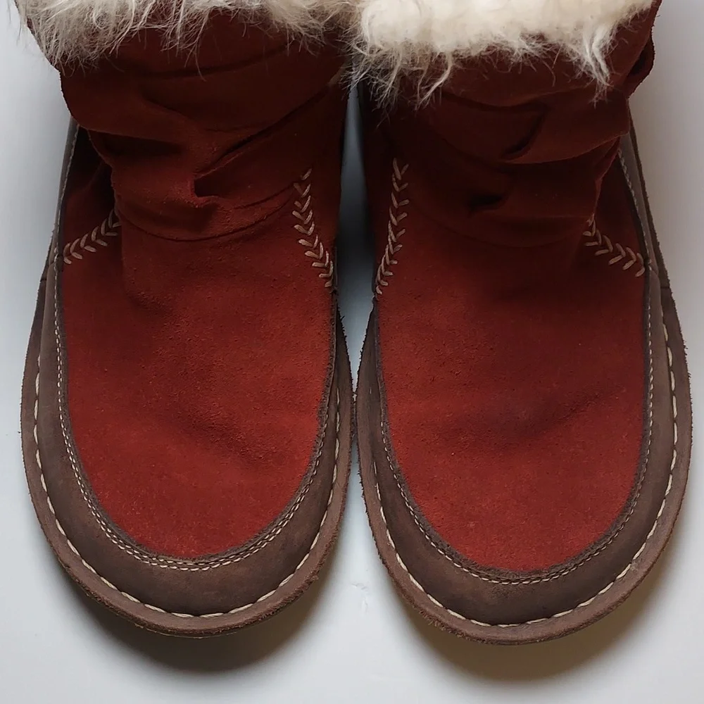 SOREL Waterproof Winter Boots Rust Suede Size 7 Thinsulate Fur Snow Boots